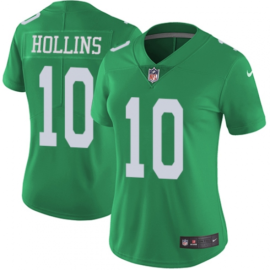 Women's Nike Philadelphia Eagles #10 Mack Hollins Limited Green Rush Vapor Untouchable NFL Jersey - Ujersey