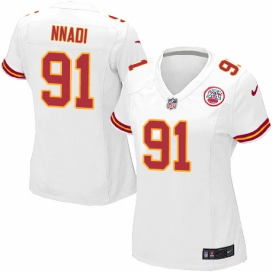 Women's Nike Kansas City Chiefs #91 Derrick Nnadi Game White NFL Jersey - Ujersey