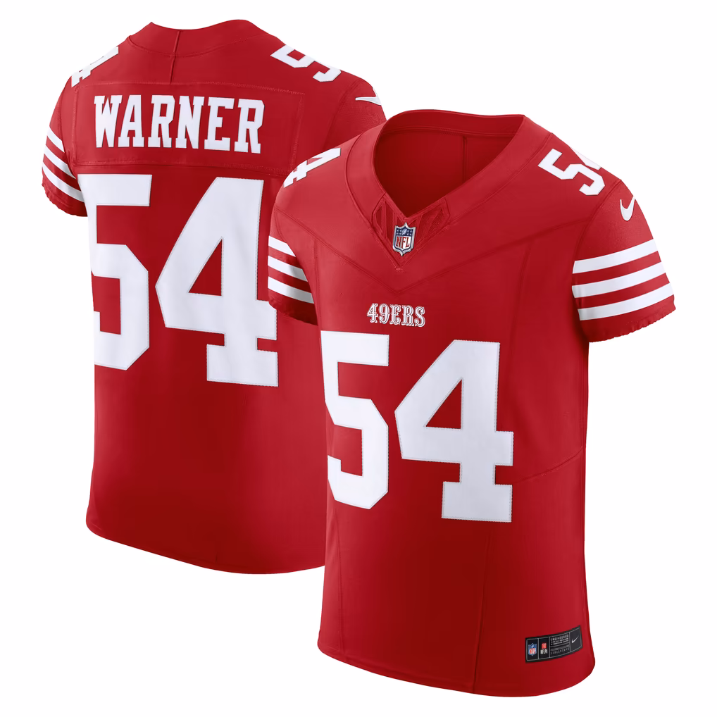Men's San Francisco 49ers Fred Warner Nike Scarlet Team Vapor F.U.S.E. Elite Jersey - Ujersey