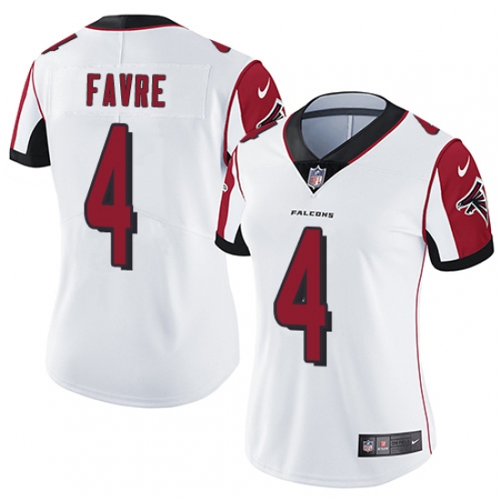 Women's Nike Atlanta Falcons #4 Brett Favre White Vapor Untouchable Limited Player NFL Jersey - Ujersey