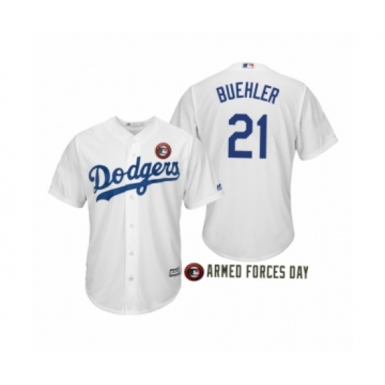 Men's 2019 Armed Forces Day Walker Buehler #21 Los Angeles Dodgers White Jersey - Ujersey