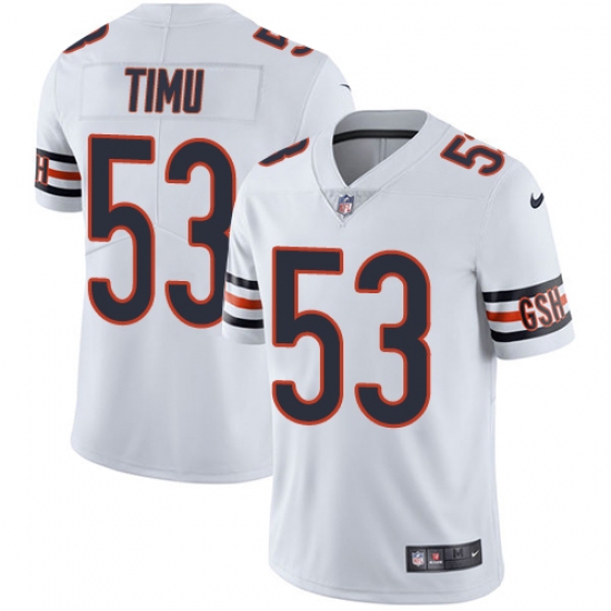 Men's Nike Chicago Bears #53 John Timu White Vapor Untouchable Limited Player NFL Jersey - Ujersey