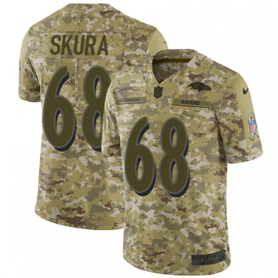 Youth Nike Baltimore Ravens #68 Matt Skura Limited Camo 2018 Salute to Service NFL Jersey - Ujersey