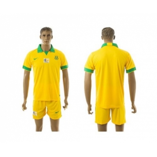 South African Blank Yellow Home Soccer Country Jersey