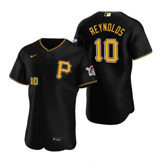 Men's Pittsburgh Pirates #10 Bryan Reynolds Nike Black Alternate Team Logo P FlexBase Jersey - Ujersey