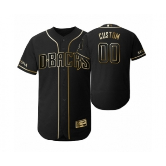 Men's 2019 Golden Edition Arizona Diamondbacks Black Custom Flex Base Jersey - Ujersey