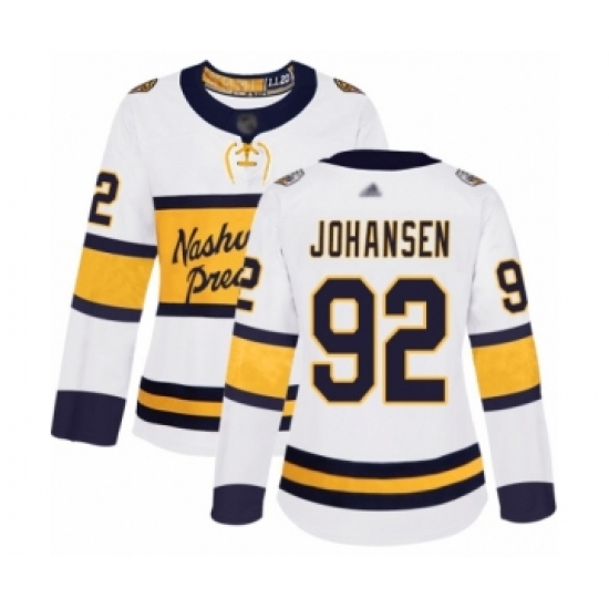 Women's Nashville Predators #92 Ryan Johansen Authentic White 2020 Winter Classic Hockey Jersey - Ujersey