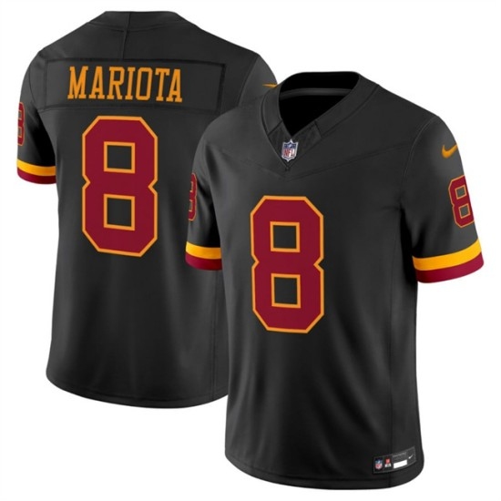Men's Washington Commanders #8 Marcus Mariota Black 2026 F.U.S.E. Hail Raiser Alternate Vapor Limited Stitched Football Jersey - Ujersey
