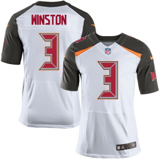 Men's Nike Tampa Bay Buccaneers #3 Jameis Winston Elite White NFL Jersey