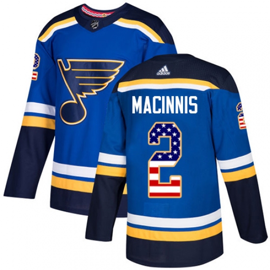 Men's Adidas St. Louis Blues #2 Al Macinnis Authentic Blue USA Flag Fashion NHL Jersey - Ujersey