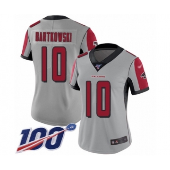 Women's Atlanta Falcons #10 Steve Bartkowski Limited Silver Inverted Legend 100th Season Football Jersey - Ujersey