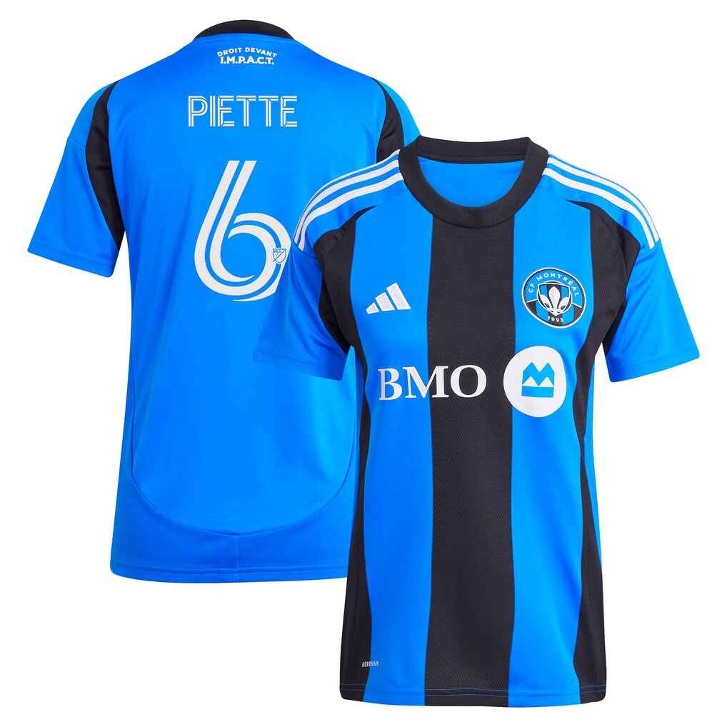 Women's CF Montreal Samuel Piette adidas Blue 2025 Montréal Original Replica Player Jersey - Ujersey