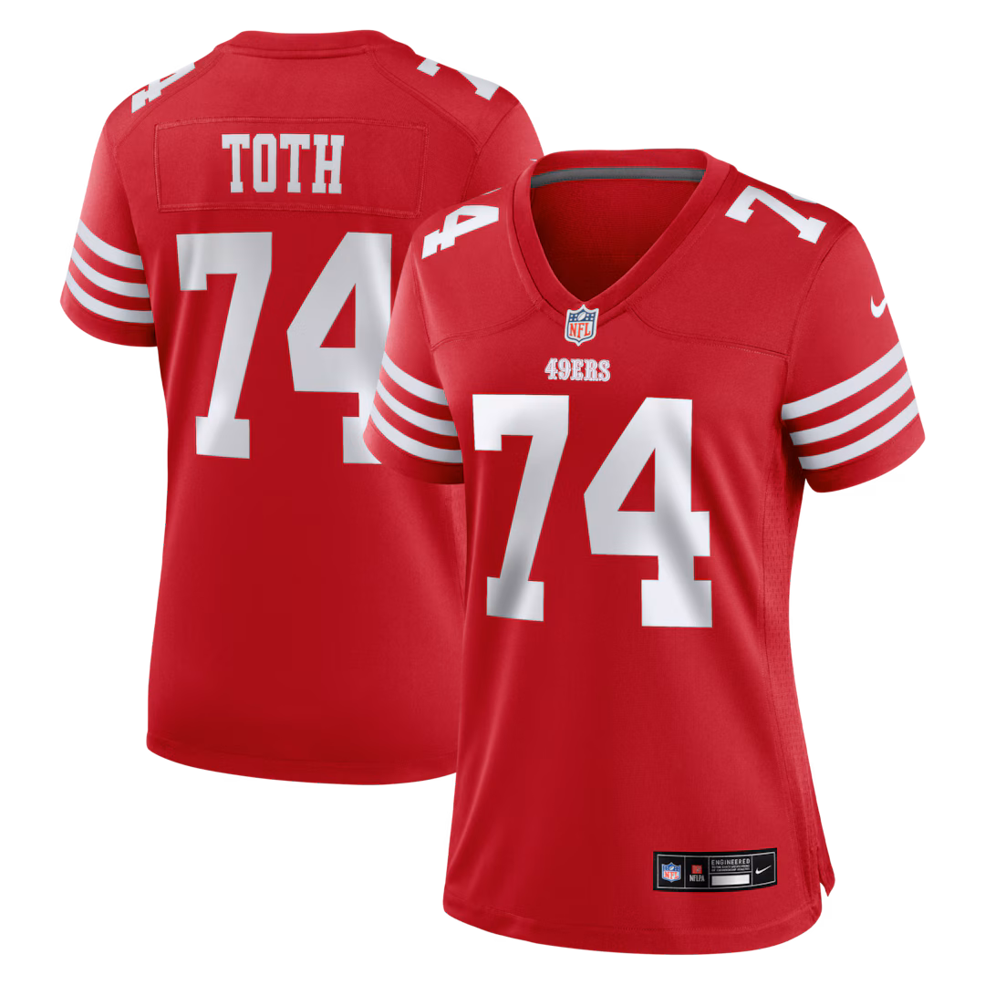Women's San Francisco 49ers Brett Toth Nike Scarlet Team Game Jersey