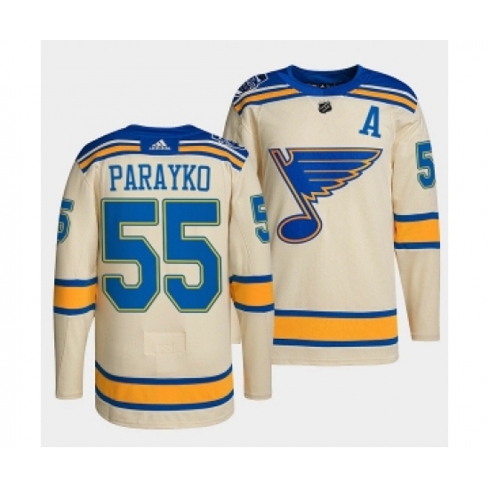 Men's St. Louis Blues #55 Colton Parayko Cream 2022 Winter Classic Stitched Jersey - Ujersey