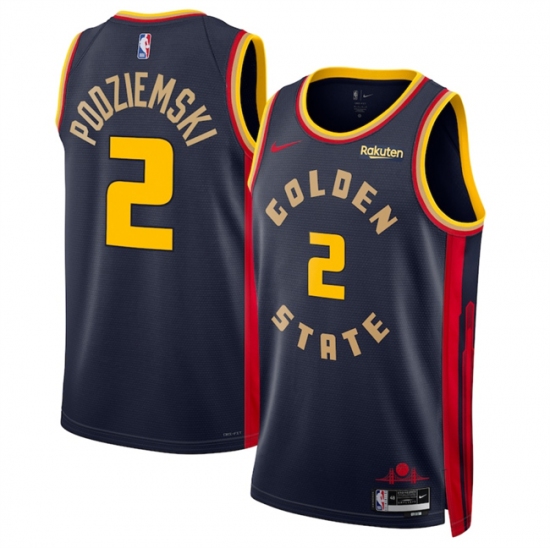 Men's Golden State Warriors #2 Brandin Podziemski Navy 2024-25 City Edition Stitched Basketball Jersey - Ujersey