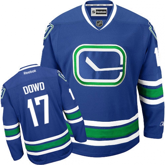 Youth Reebok Vancouver Canucks #17 Nic Dowd Authentic Royal Blue Third NHL Jersey - Ujersey