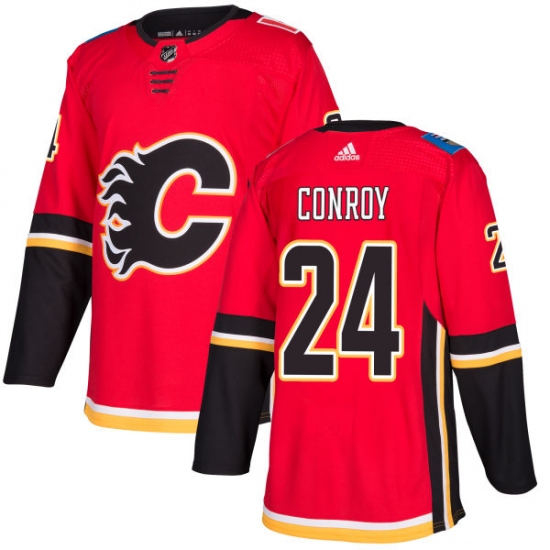 Men's Adidas Calgary Flames #24 Craig Conroy Premier Red Home NHL Jersey - Ujersey