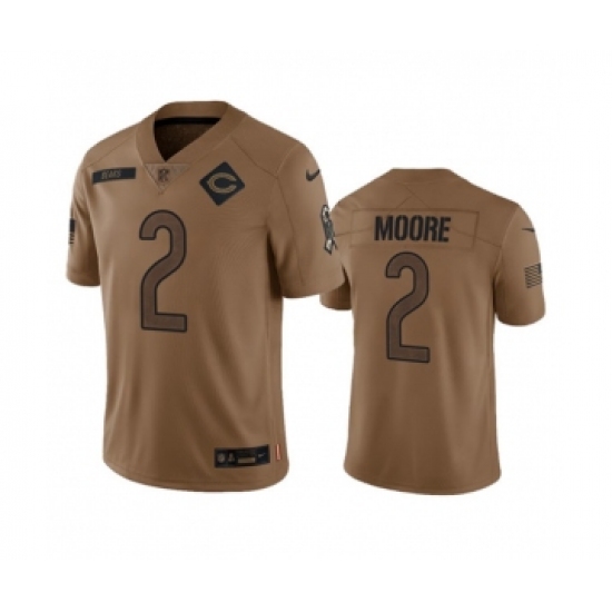 Men's Nike Chicago Bears #2 DJ Moore 2023 Brown Salute To Service Limited Football Stitched Jersey - Ujersey