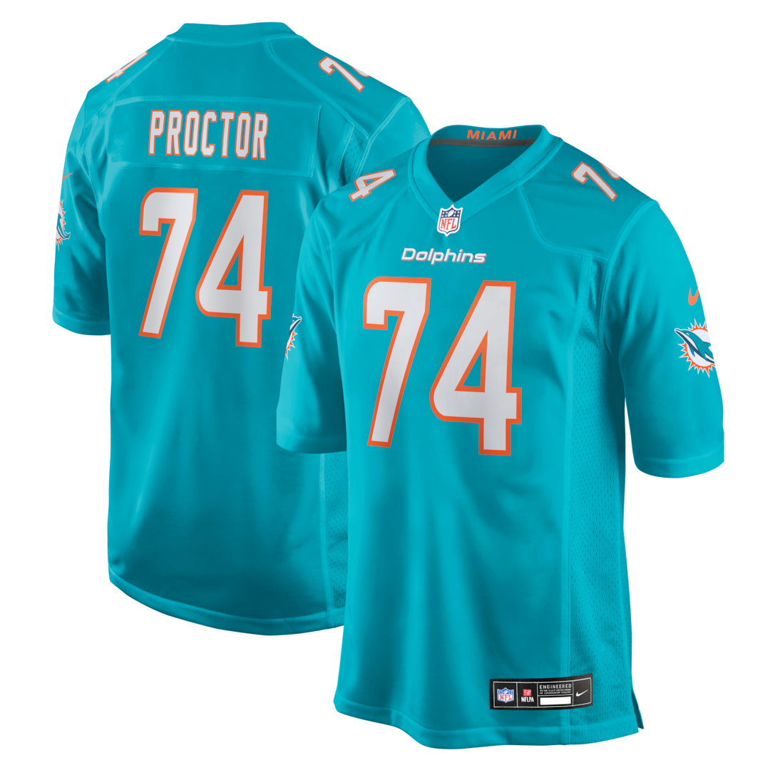 Men's Miami Dolphins Kayden Proctor Nike Aqua 2026 NFL Draft First Round Pick No. 12 Team Game Jersey - Ujersey