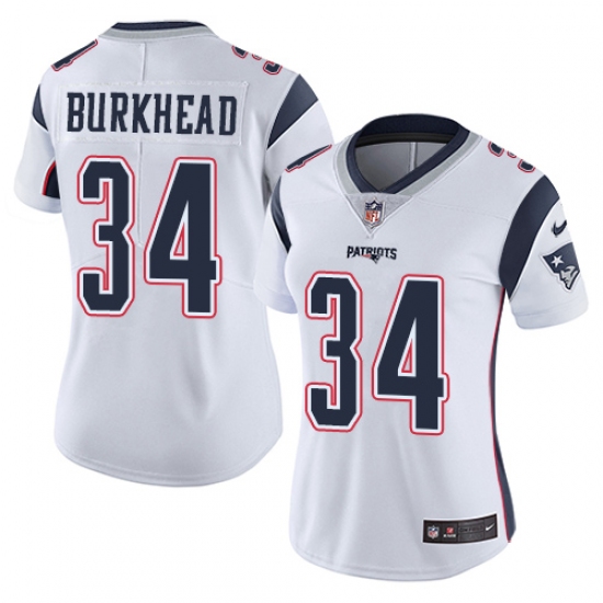 Women's Nike New England Patriots #34 Rex Burkhead White Vapor Untouchable Limited Player NFL Jersey - Ujersey
