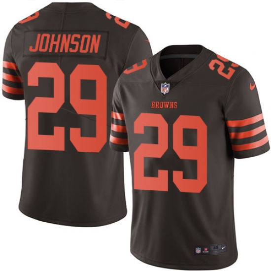 Men's Nike Cleveland Browns #29 Duke Johnson Elite Brown Rush Vapor Untouchable NFL Jersey - Ujersey