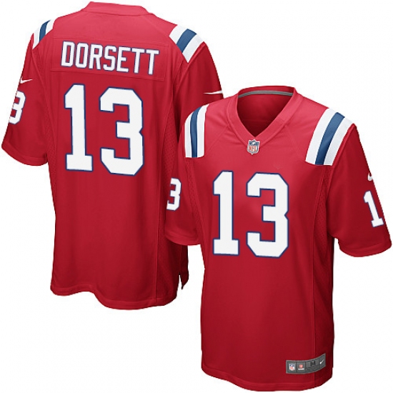 Men's Nike New England Patriots #13 Phillip Dorsett Game Red Alternate NFL Jersey - Ujersey