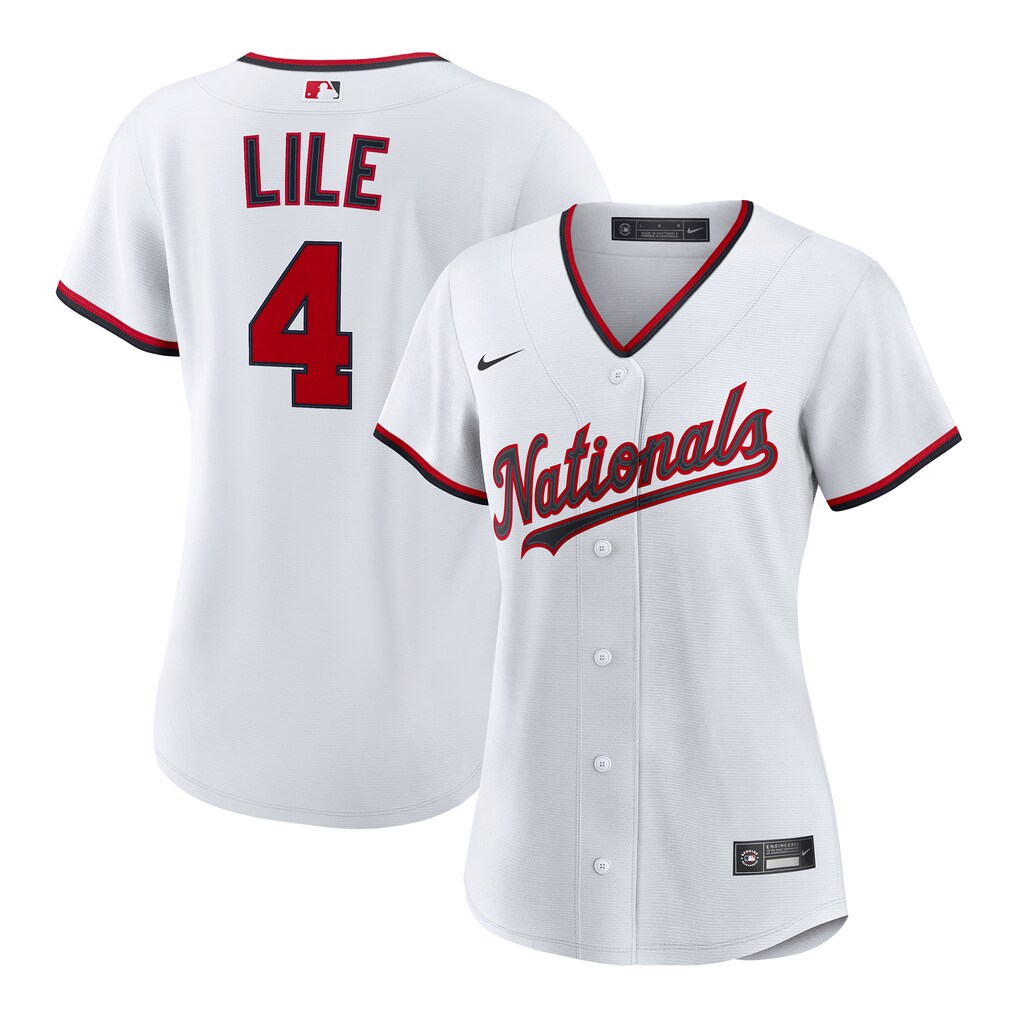 Women's Washington Nationals Daylen Lile Nike White Home Replica Jersey - Ujersey