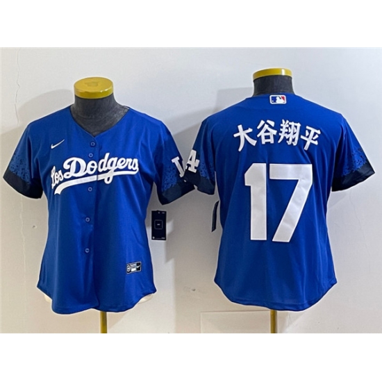 Youth Los Angeles Dodgers #17 大谷翔平 Royal City Connect Stitched Baseball Jersey - Ujersey