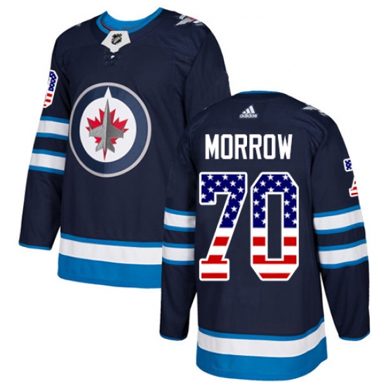 Youth Adidas Winnipeg Jets #70 Joe Morrow Authentic Navy Blue USA Flag Fashion NHL Jersey - Ujersey