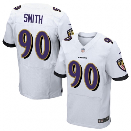Men's Nike Baltimore Ravens #90 Za Darius Smith Elite White NFL Jersey - Ujersey