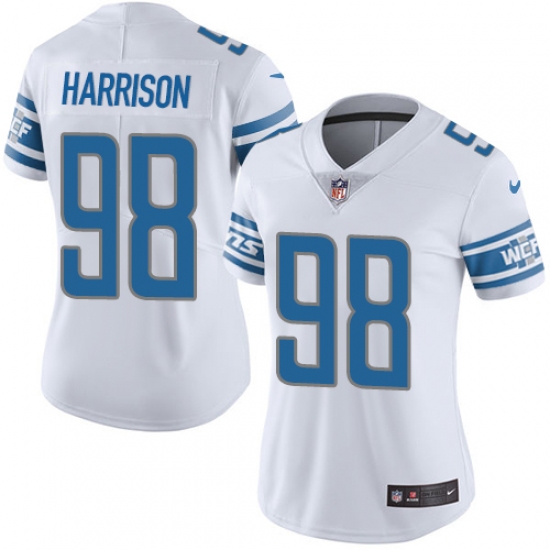Women's Nike Detroit Lions #98 Damon Harrison White Vapor Untouchable Limited Player NFL Jersey - Ujersey