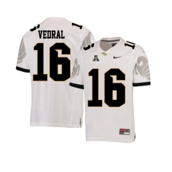 UCF Knights 16 Noah Vedral White College Football Jersey - Ujersey