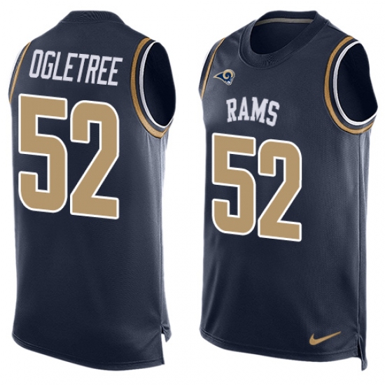 Men's Nike Los Angeles Rams #52 Alec Ogletree Limited Navy Blue Player Name & Number Tank Top NFL Jersey - Ujersey