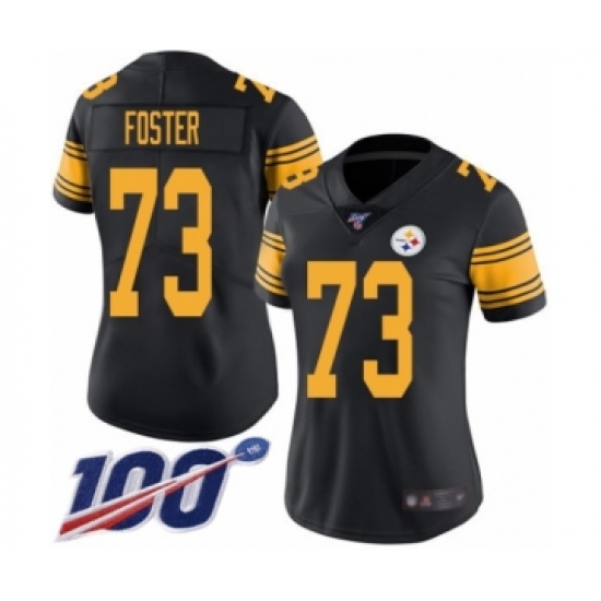 Women's Pittsburgh Steelers #73 Ramon Foster Limited Black Rush Vapor Untouchable 100th Season Football Jersey - Ujersey