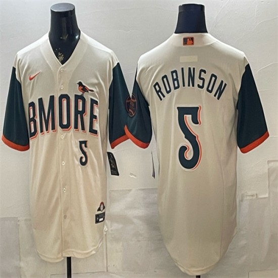 Men's Baltimore Orioles #5 Brooks Robinson Natural 2026 City Connect Stadium Stitched Baseball Jersey - Ujersey