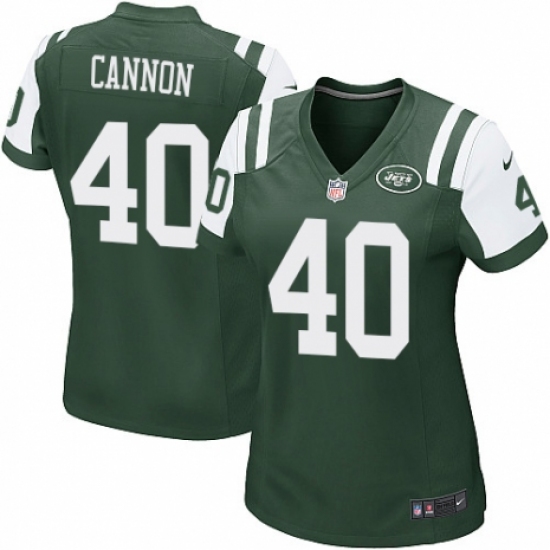 Women's Nike New York Jets #40 Trenton Cannon Game Green Team Color NFL Jersey - Ujersey