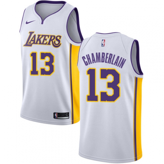 Women's Nike Los Angeles Lakers #13 Wilt Chamberlain Swingman White NBA Jersey - Association Edition - ujerseystore