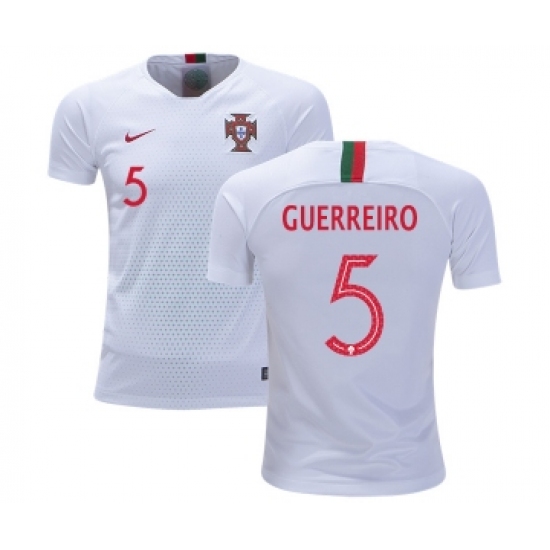 Portugal #5 Guerreiro Away Kid Soccer Country Jersey