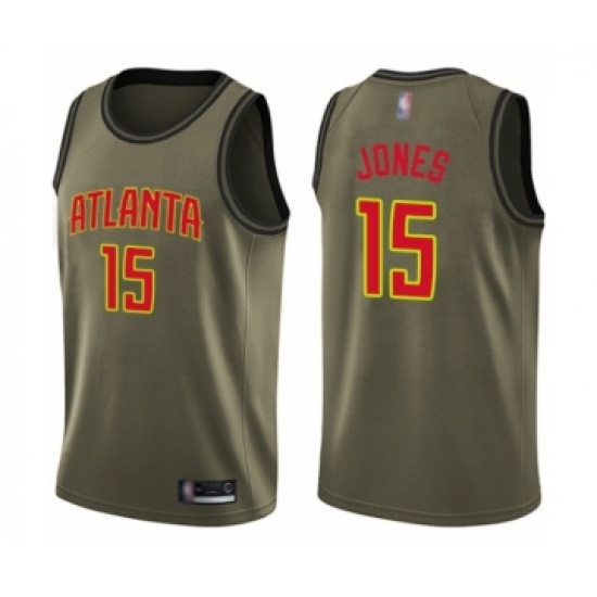 Youth Atlanta Hawks #15 Damian Jones Swingman Green Salute to Service Basketball Jersey - Ujersey
