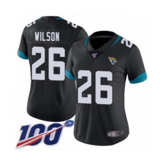 Women's Jacksonville Jaguars #26 Jarrod Wilson Black Team Color Vapor Untouchable Limited Player 100th Season Football Jersey - Ujersey
