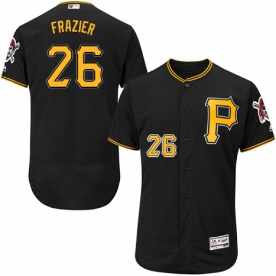 Men's Majestic Pittsburgh Pirates #26 Adam Frazier Black Alternate Flex Base Authentic Collection MLB Jersey - Ujersey