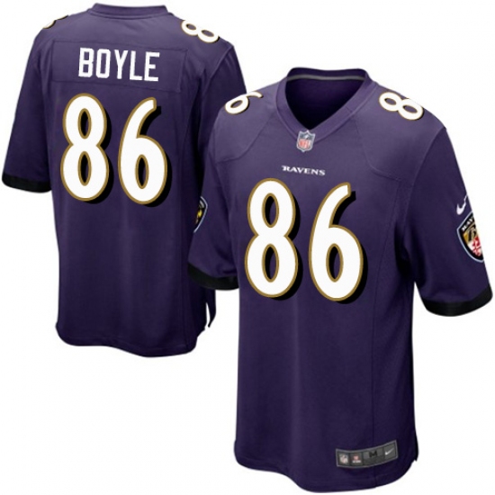 Men's Nike Baltimore Ravens #86 Nick Boyle Game Purple Team Color NFL Jersey - Ujersey