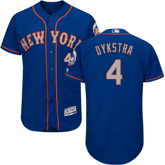 Men's Majestic New York Mets #4 Lenny Dykstra Royal/Gray Alternate Flex Base Authentic Collection MLB Jersey - Ujersey