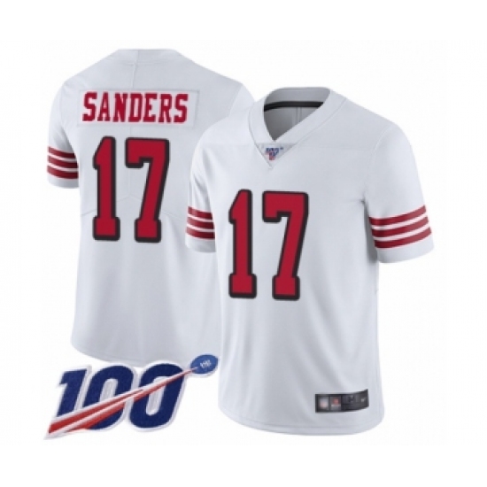Youth San Francisco 49ers #17 Emmanuel Sanders Limited White Rush Vapor Untouchable 100th Season Football Jersey - Ujersey