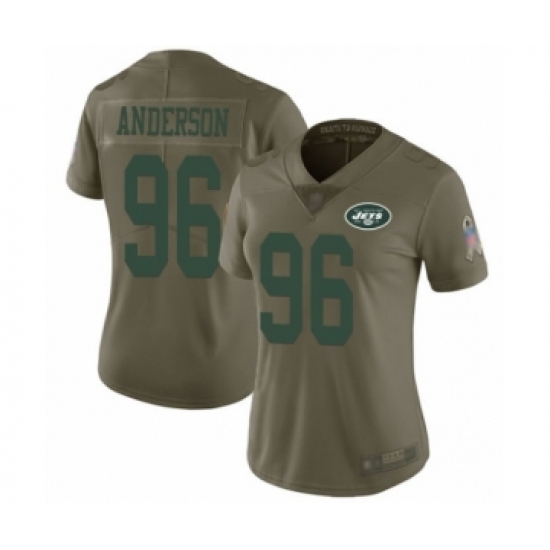 Women's New York Jets #96 Henry Anderson Limited Olive 2017 Salute to Service Football Jersey - Ujersey