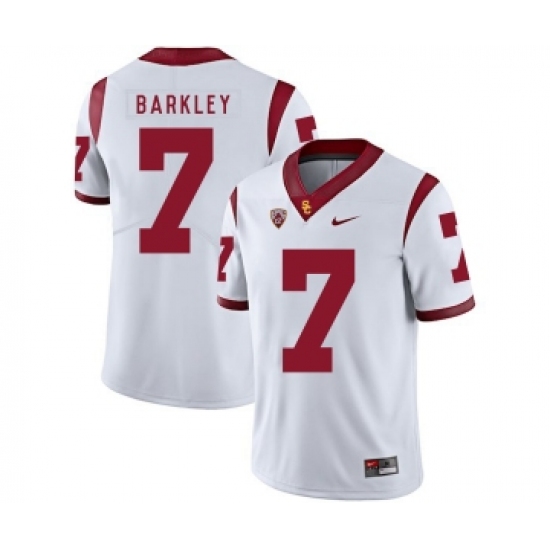 USC Trojans 7 Matt Barkley White College Football Jersey - Ujersey