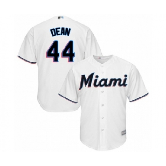 Men's Miami Marlins #44 Austin Dean Replica White Home Cool Base Baseball Player Jersey - Ujersey