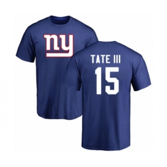 Football New York Giants #15 Golden Tate III Royal Blue Name & Number Logo T-Shirt - Ujersey