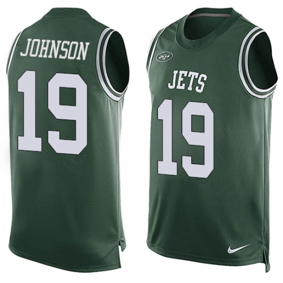 Men's Nike New York Jets #19 Keyshawn Johnson Limited Green Player Name & Number Tank Top NFL Jersey - Ujersey