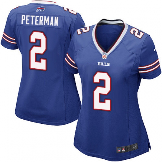 Women's Nike Buffalo Bills #2 Nathan Peterman Game Royal Blue Team Color NFL Jersey - Ujersey
